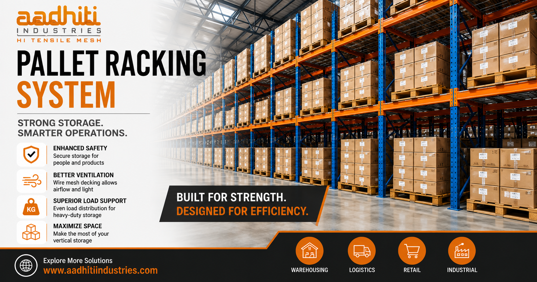 Warehouse Racking Ad Pallet Racking System with Wire Mesh Decking Solutions